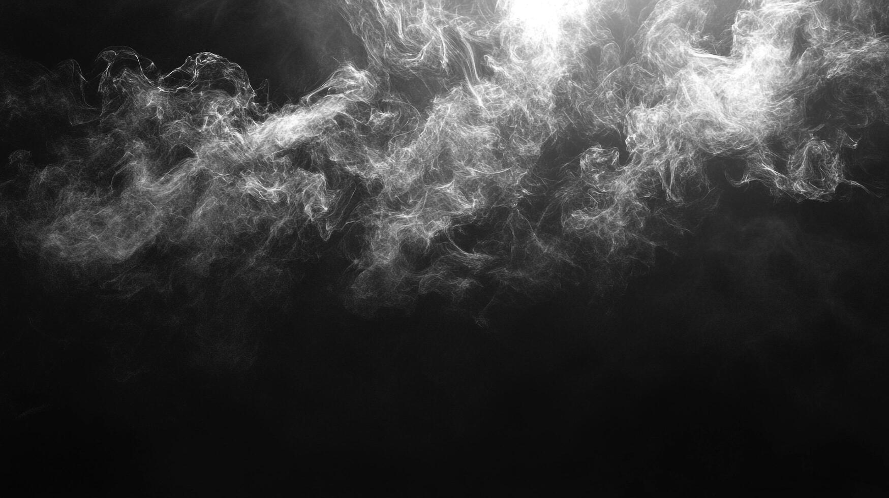 Ethereal wisps dance in the void, light battling the darkness. Smoke or fog texture. Black and white abstract composition. photo