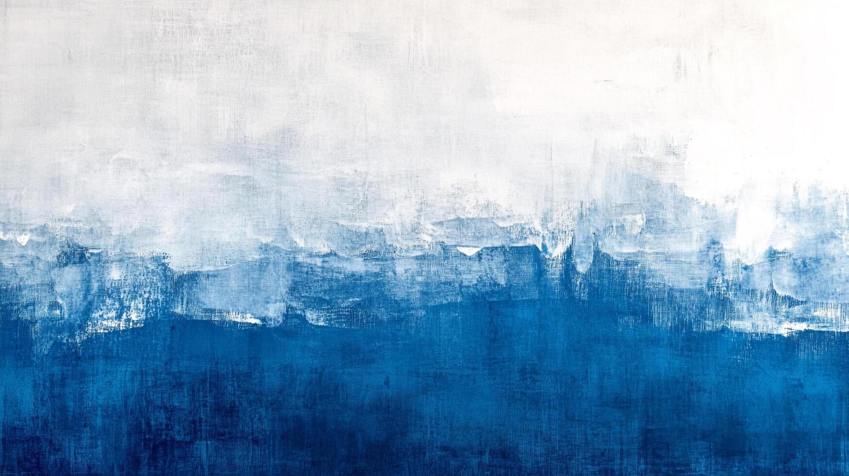 Abstract textural gradient artwork in shades of blue and white showcasing brushstrokes and a flowing transition. photo