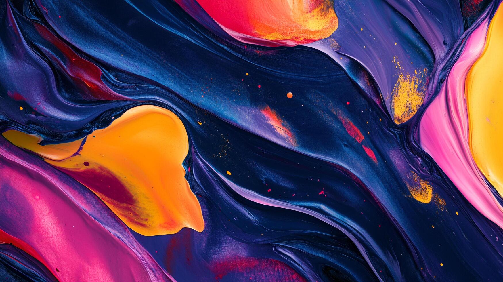 Colorful swirls merge in fluid motion, creating a mesmerizing blend of hues and textures. Abstract art that evokes depth and energy. photo