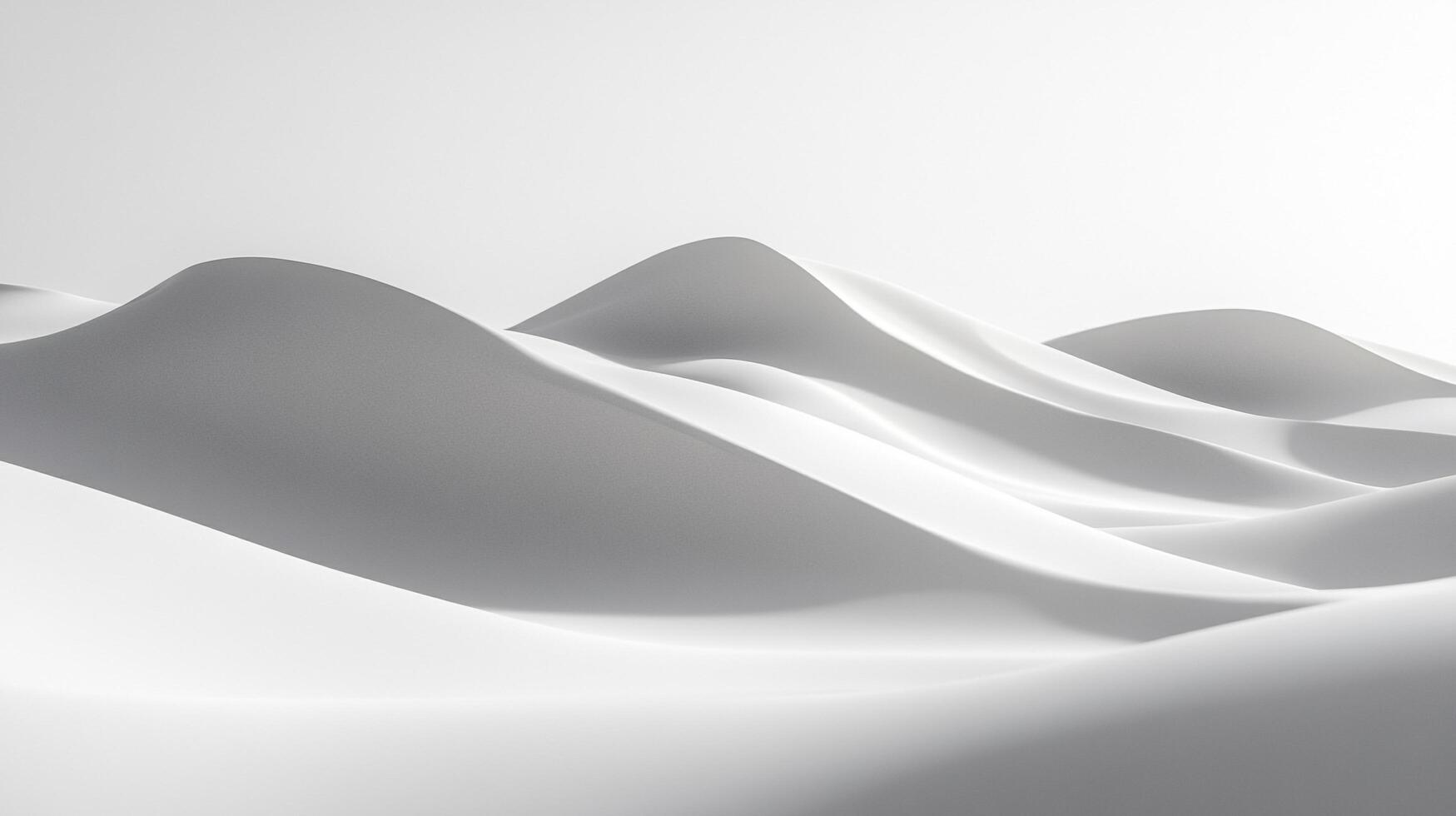 Abstract monochrome landscape with smooth, flowing hills in a bright, minimalist setting. Evokes peace and tranquility through simple forms. photo