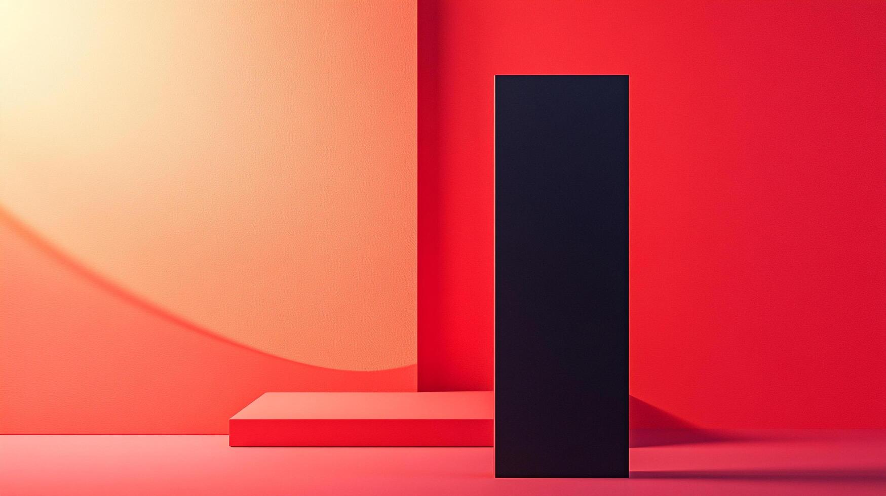 Minimalist studio setup with sharp color contrasts. The color scheme is vibrant, featuring a blend of shades, creating a modern aesthetic. photo