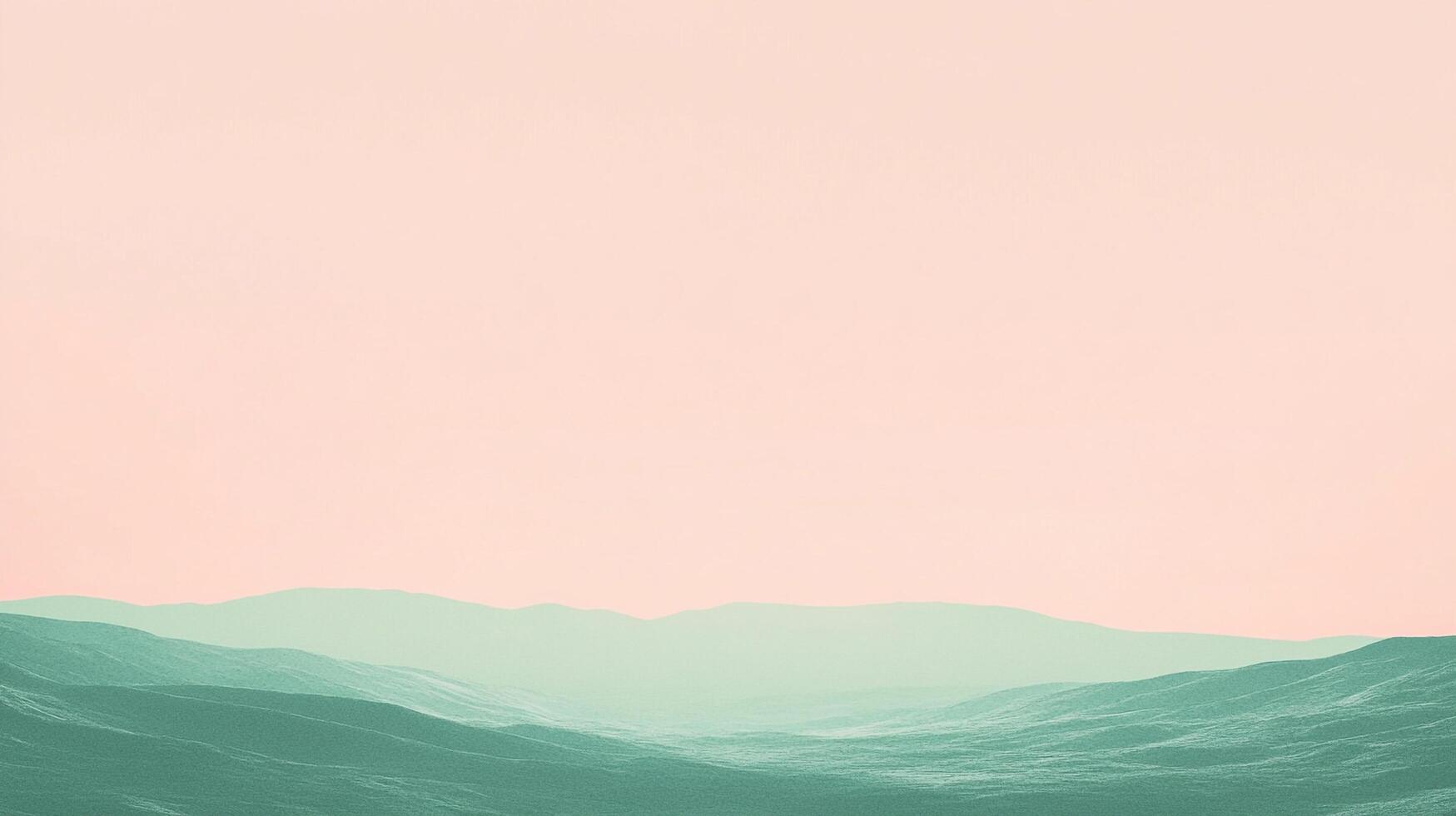Pastel landscape of gentle mountain range against a soft sky, creating a peaceful and serene scene. Calm, minimalist, and refreshing. photo