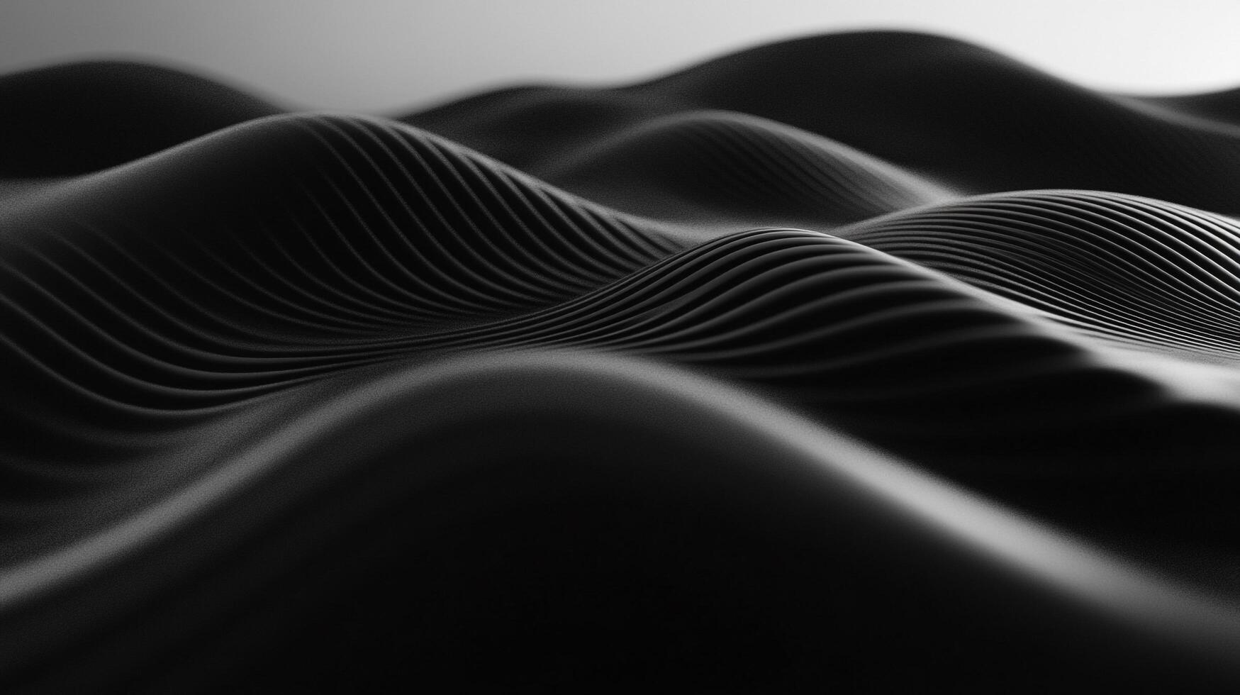 Monochrome waves of a textured, elegant surface create a rhythmic, abstract landscape, showcasing minimalist design and flowing lines. photo