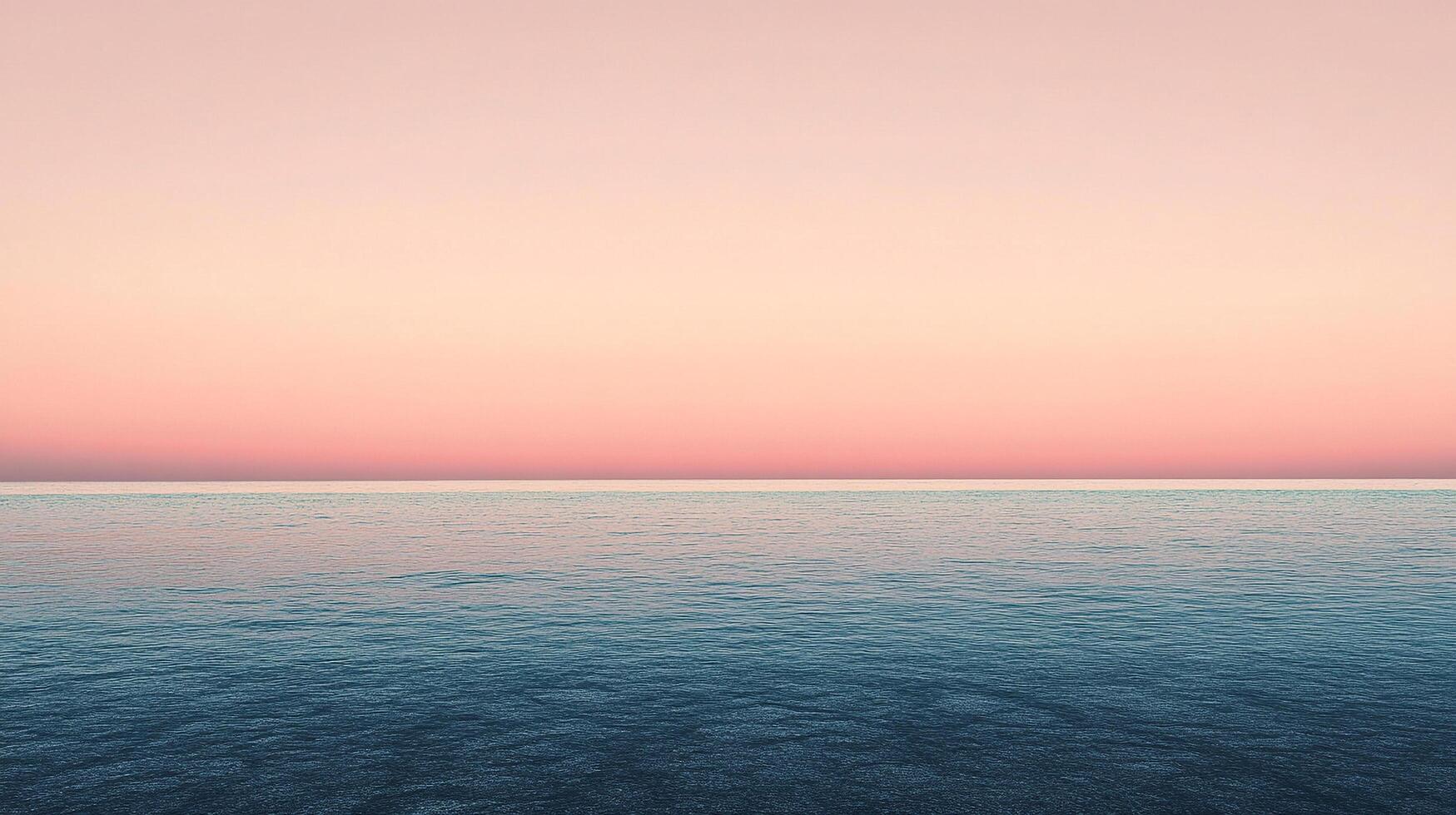 Calm ocean beneath a pastel sunset sky, creating a serene and peaceful vista. The sky is filled with soft pinks and oranges. photo