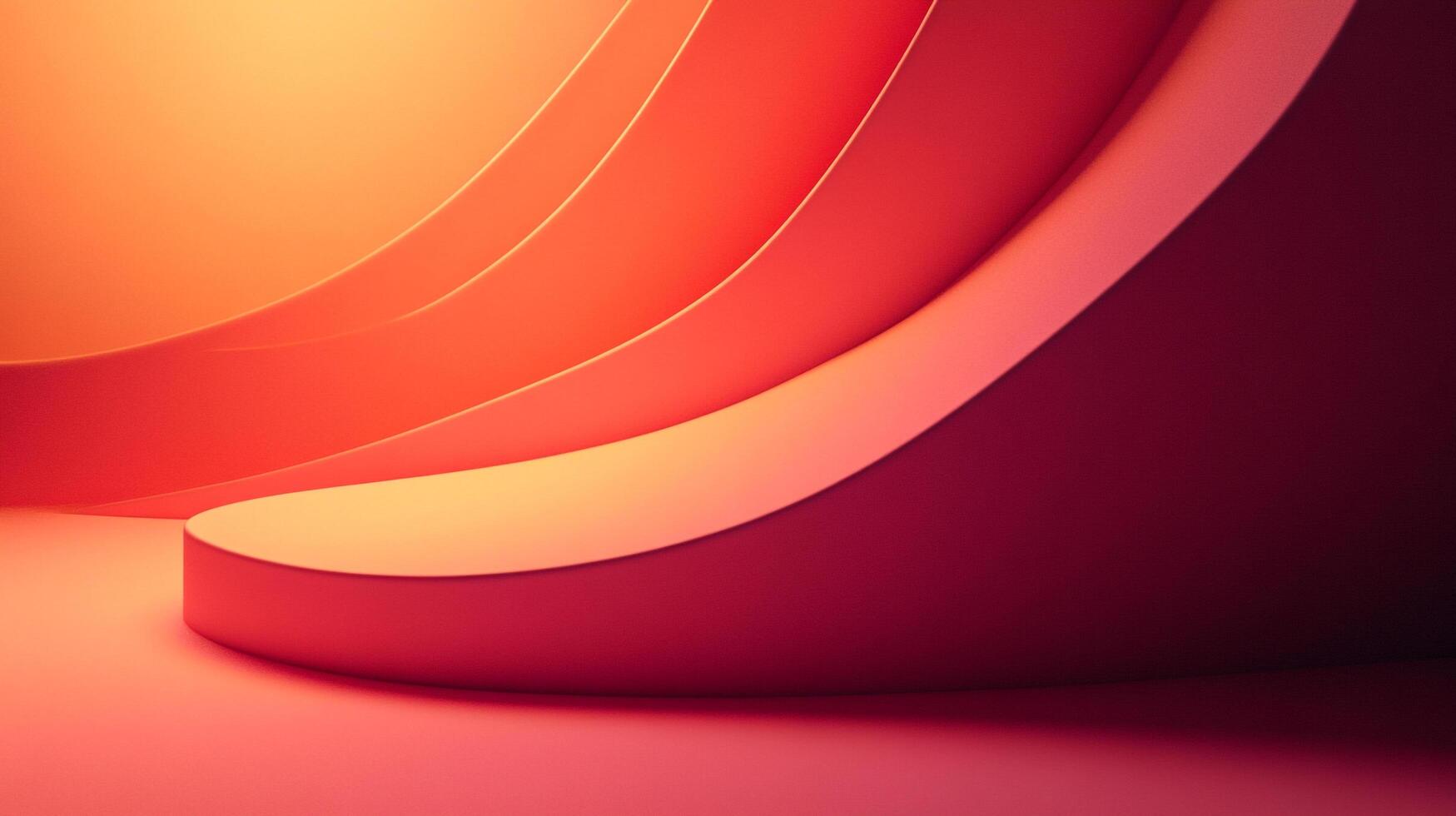 Abstract layers create depth, showcasing smooth curves and warm tones blending seamlessly from light orange to deep red in an eye-catching design. photo