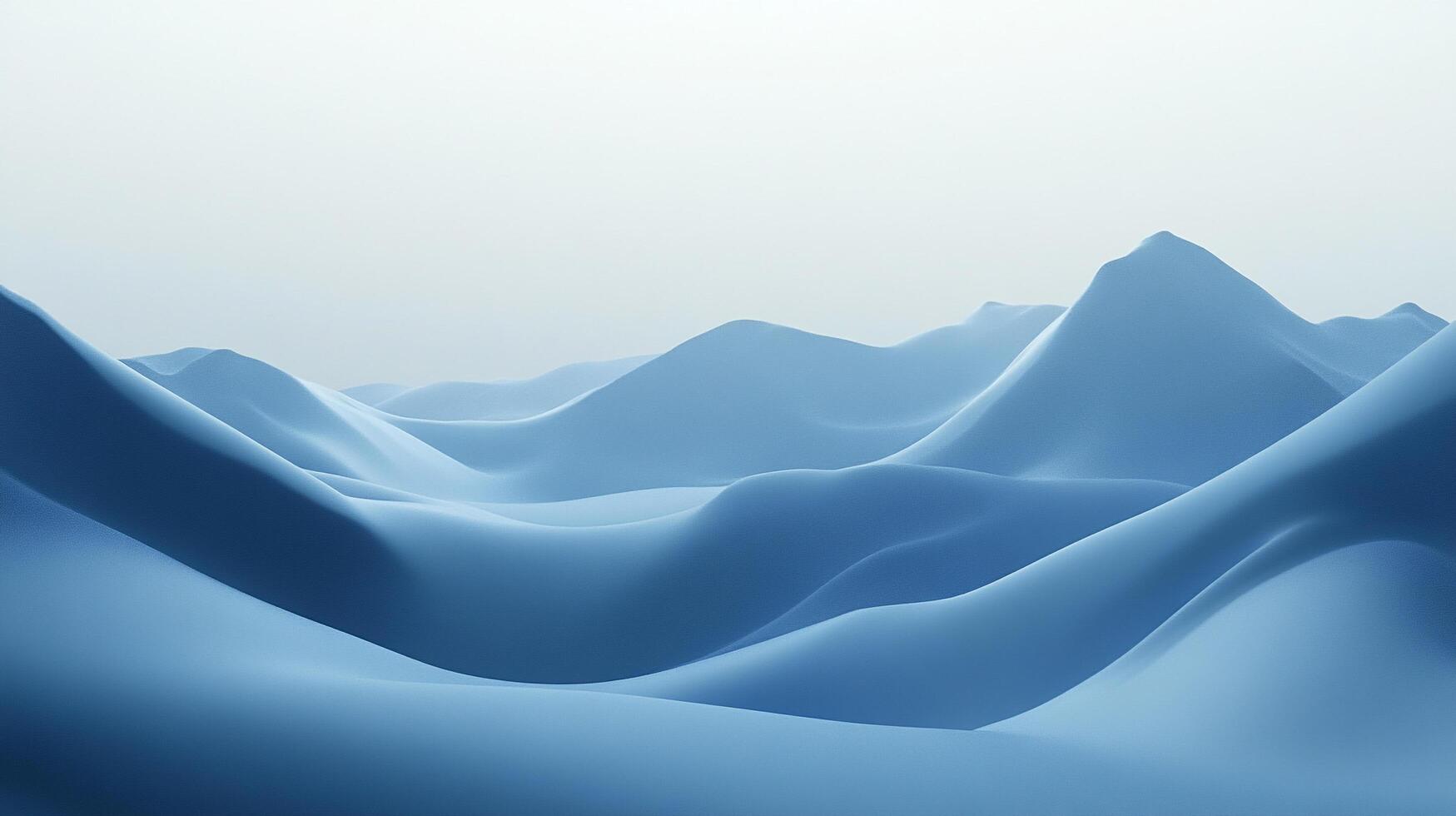 Tranquil abstract mountains in soft blue tones suggest a peaceful, dreamlike landscape. Smooth, undulating forms convey serenity. photo