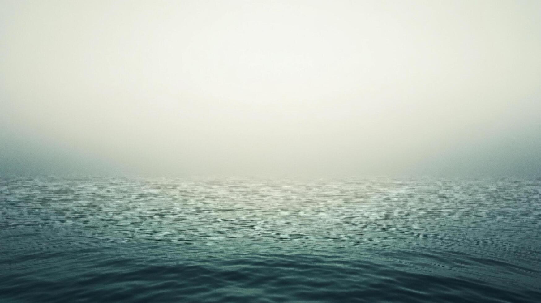 Mystical ocean waters under a hazy sky, waves ripple gently across the serene sea surface, creating a tranquil and dreamy atmosphere. photo