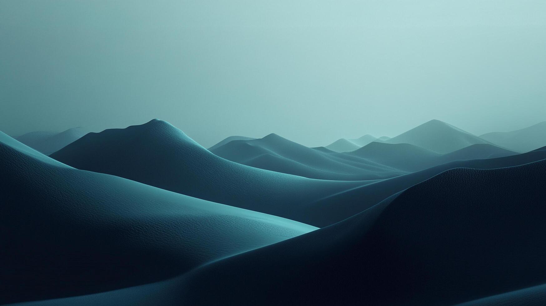 Turquoise dunes meet a soft horizon, creating an ethereal landscape of endless waves, inviting exploration and serene contemplation. photo