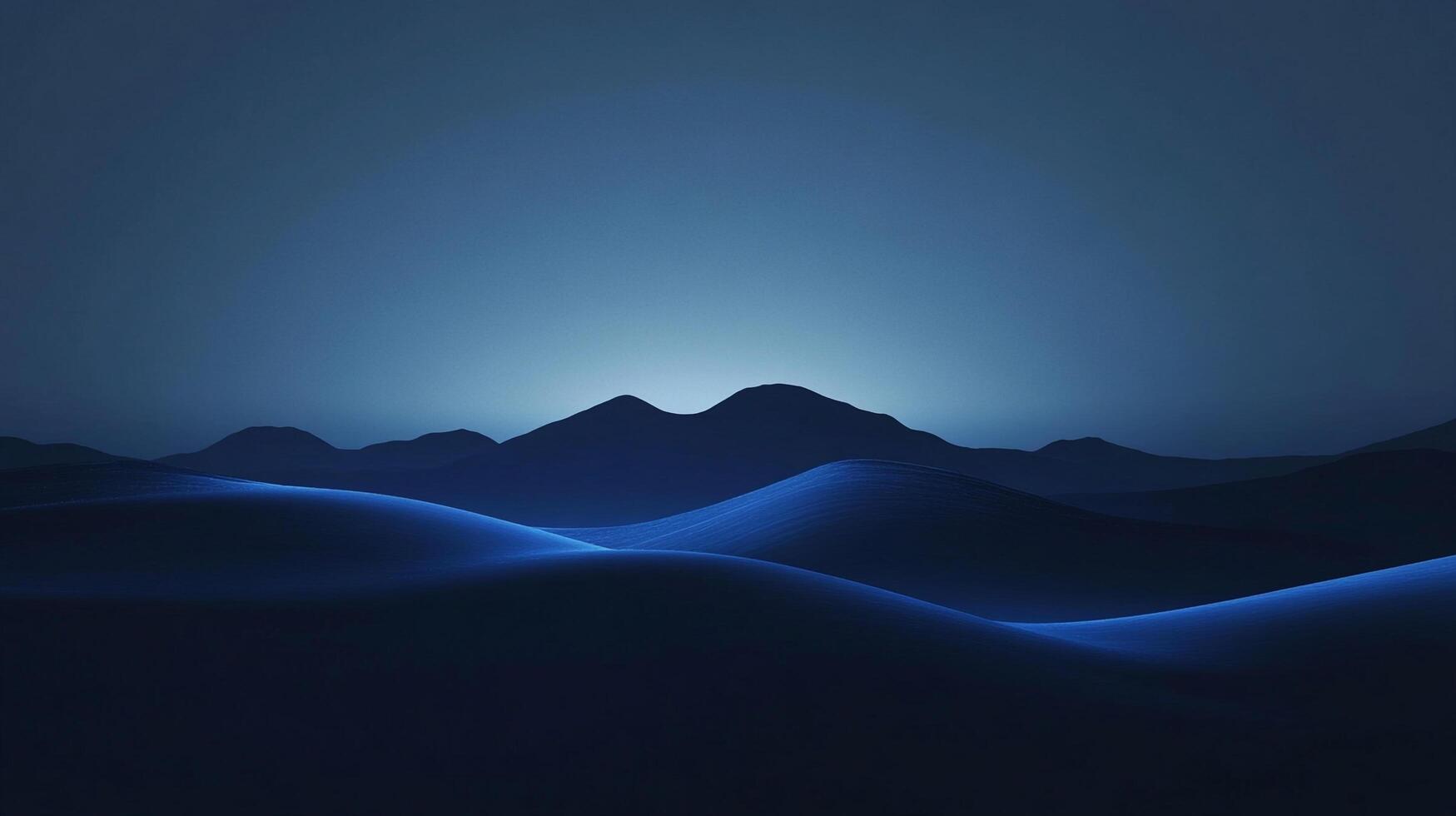 Mystical blue hills under a twilight sky. The landscape evokes a sense of tranquility, with soft curves and gentle shadows. photo