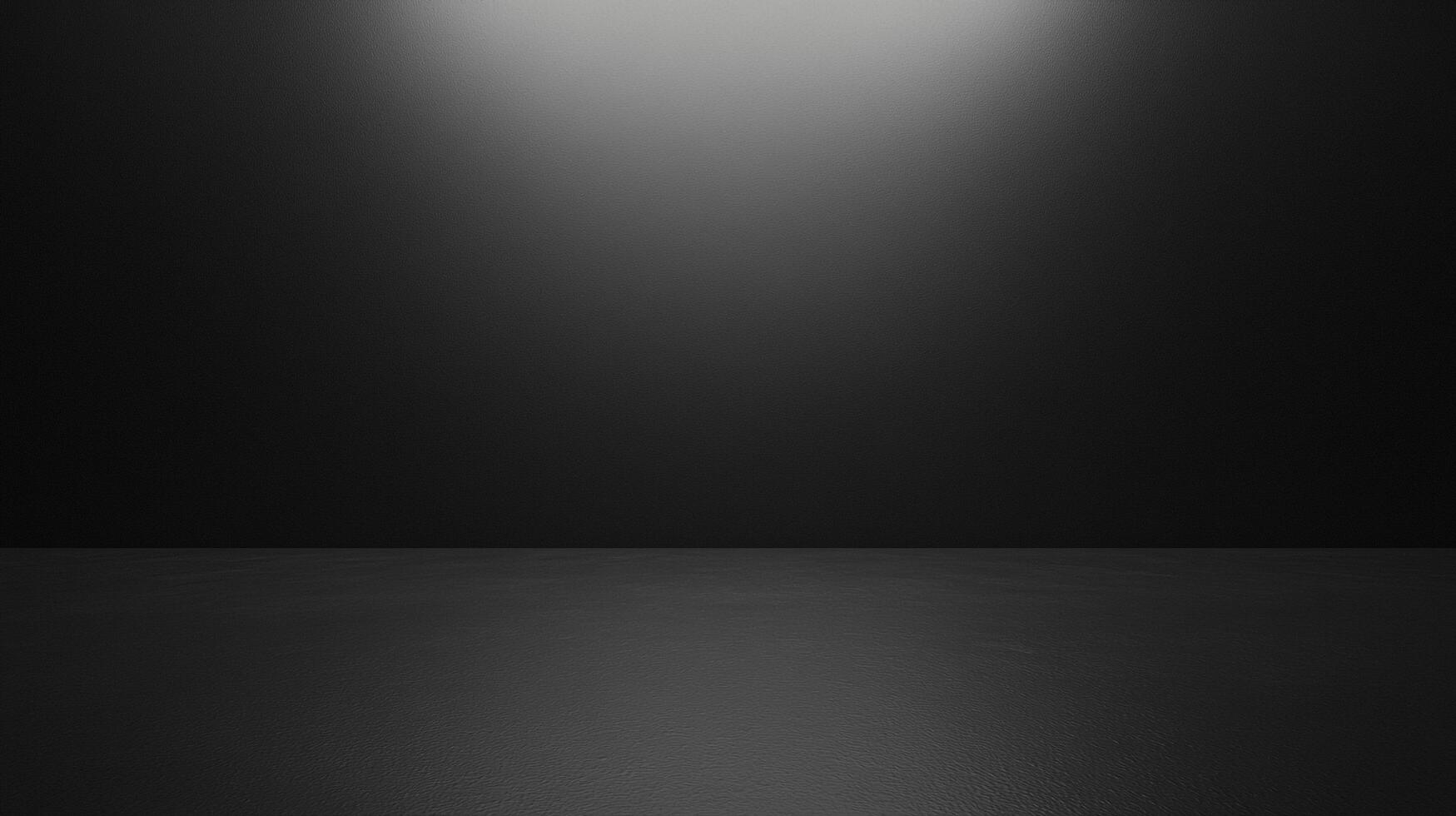 Minimalist studio scene featuring a smooth dark surface. A light source illuminates the upper space, providing an elegant ambiance. photo