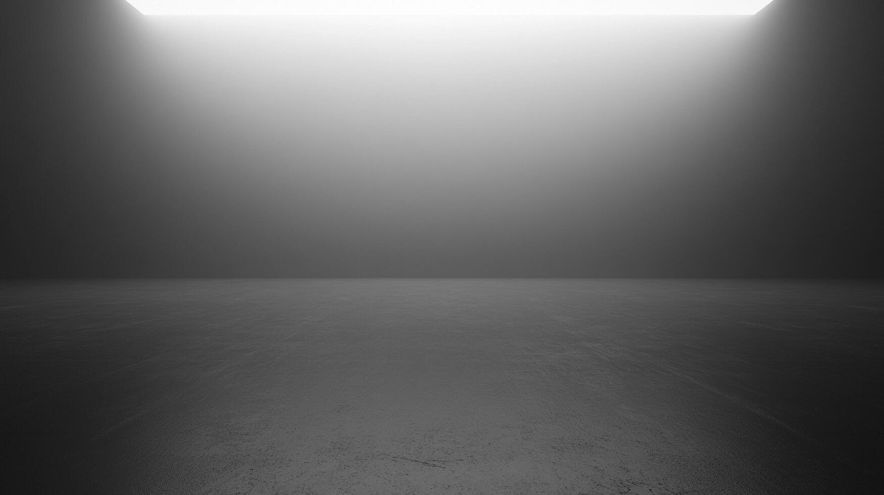 An atmospheric and minimalistic image featuring a smooth, dark floor leading to a bright, illuminated area at the back of the composition. photo