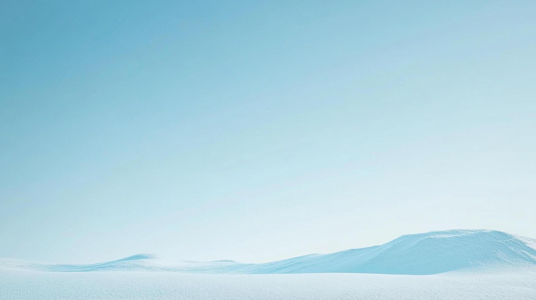 A serene arctic landscape featuring snow-covered dunes under a vast, pale blue sky evokes feelings of tranquility and cold. The stark scenery. photo