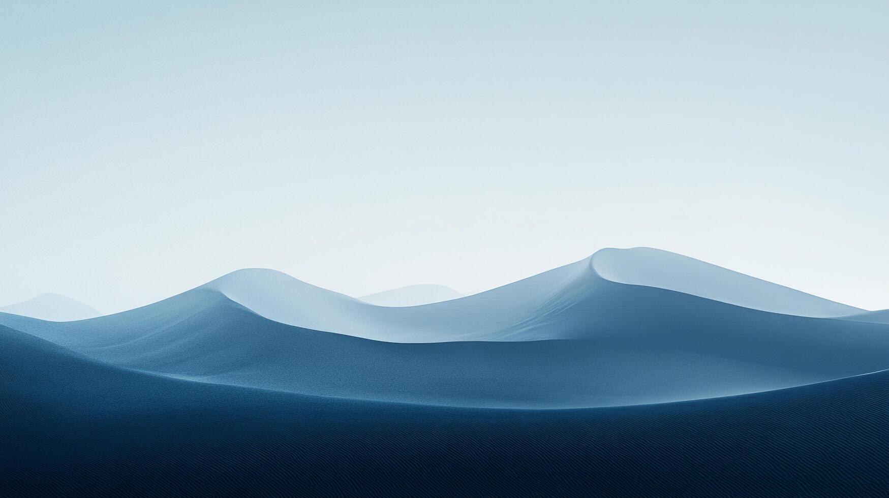 Serene landscape featuring rolling sand dunes under a soft sky, creating a peaceful and minimalist composition of natural elements. photo