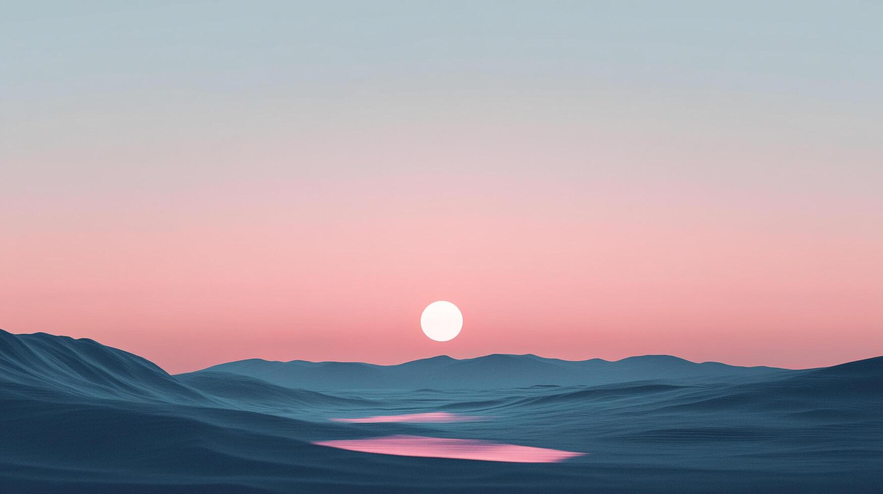 A serene landscape featuring undulating hills bathed in the soft, warm light of the setting sun, creating a tranquil atmosphere. photo
