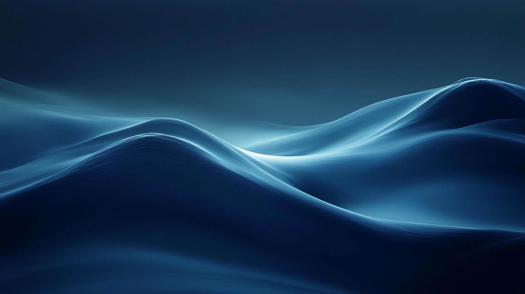 Abstract waves cascade in shades of blue, mimicking the ocean's rhythm in a minimalist, calming composition. Dreamlike landscapes surface. photo