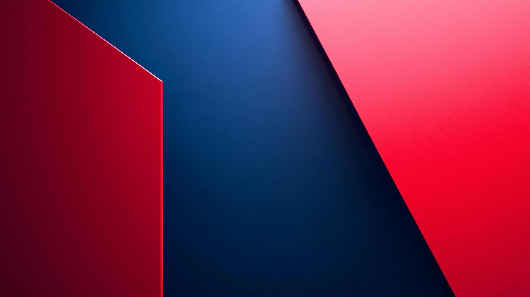 Abstract composition featuring geometric shapes and a gradient color scheme. Dominant hues are shades of blue and red in a simple geometric pattern. photo