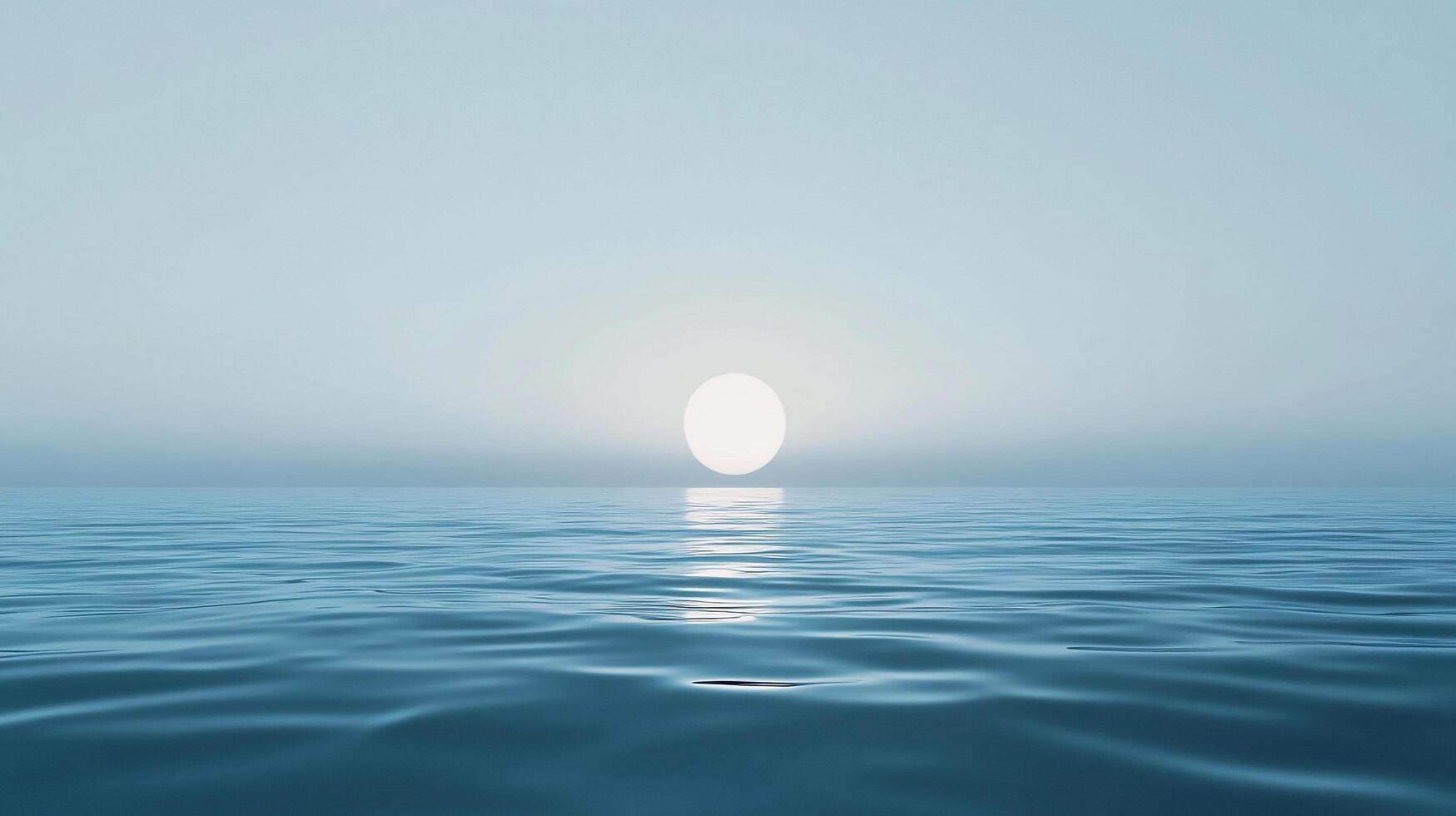 Serene seascape featuring gentle waves under a soft, diffused light. The scene evokes tranquility and peace.Minimalist composition. photo