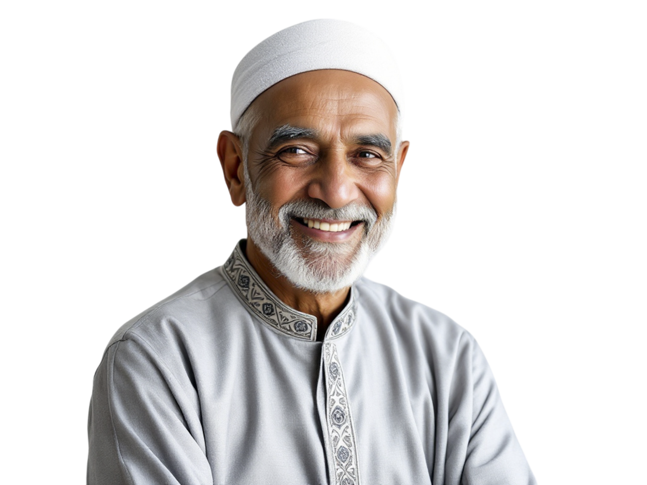 An old man with a white beard and a white turban png