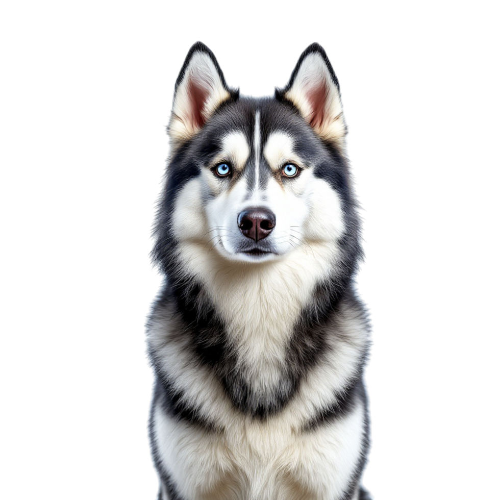 A husky dog with blue eyes is sitting png