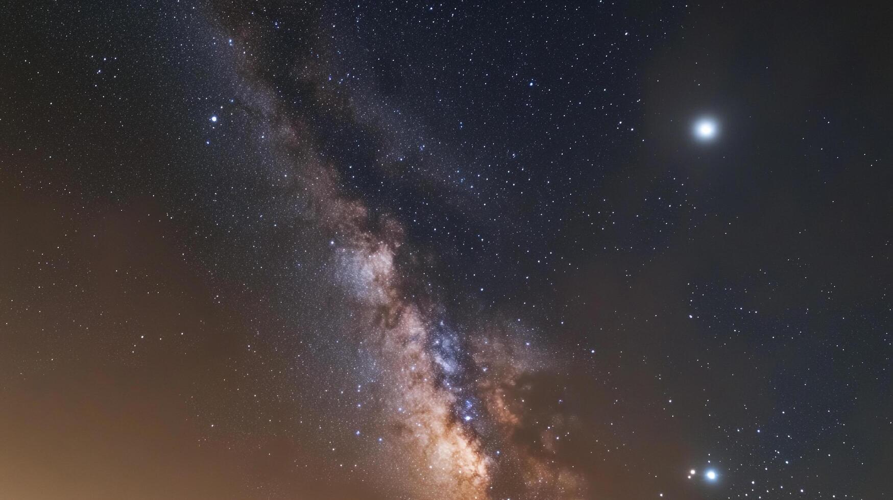 Celestial canvas unveils a mesmerizing view of the Milky Way, stars and interstellar clouds, painting the night sky with cosmic brilliance. photo