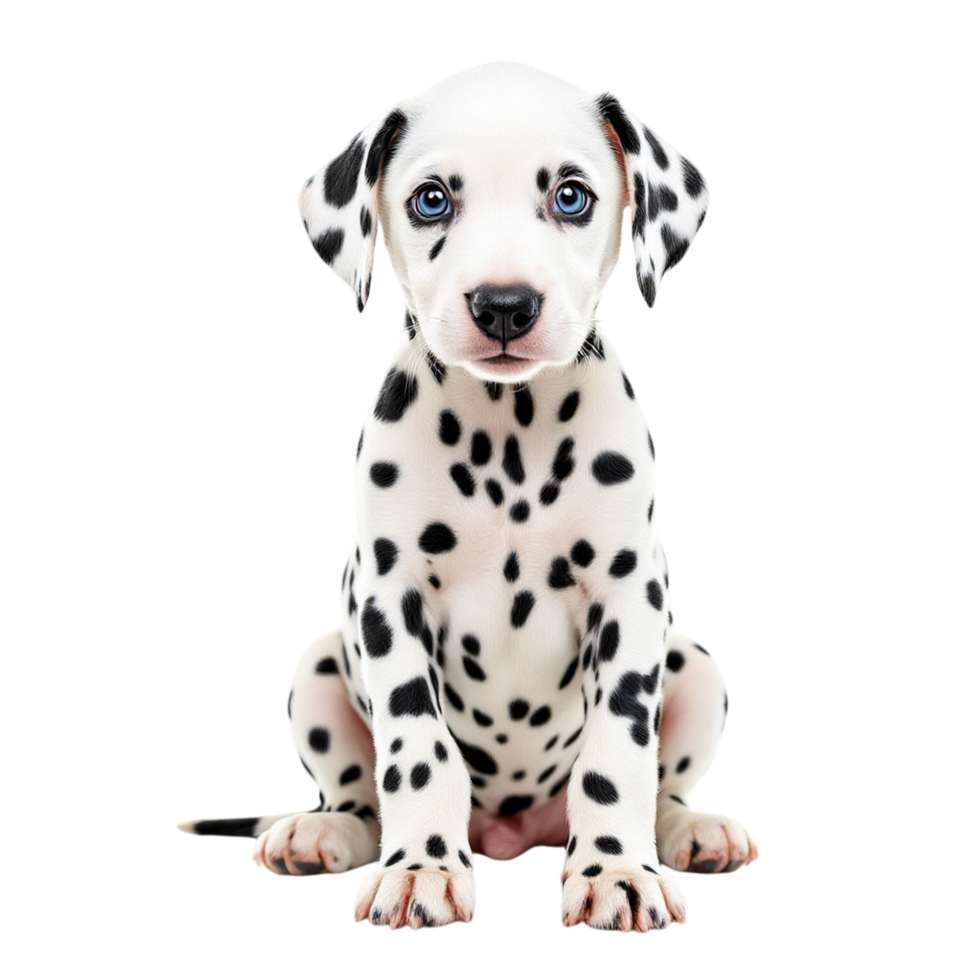 A dalmatian puppy sitting on a black background png