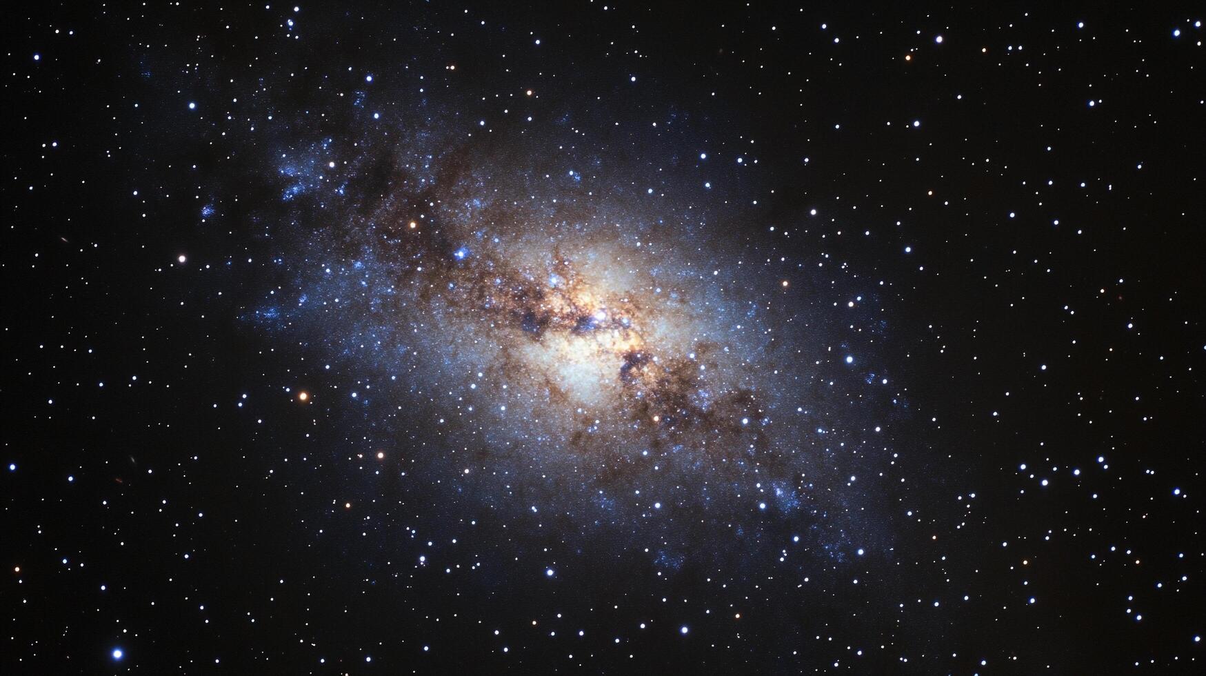 A mesmerizing view of a galaxy shining brightly against the backdrop of a star-filled cosmos. A celestial display of cosmic beauty. photo