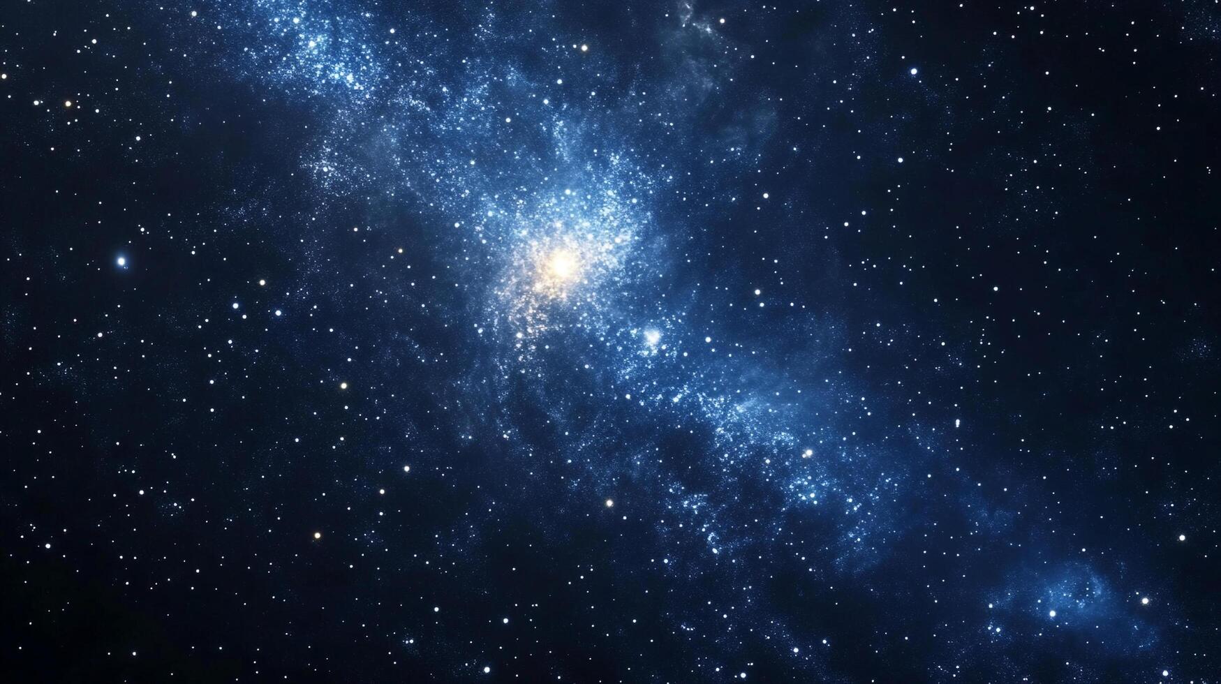A captivating cosmic scene unfolds, revealing a radiant galaxy ablaze with starlight against the profound expanse of the universe's inky canvas. photo