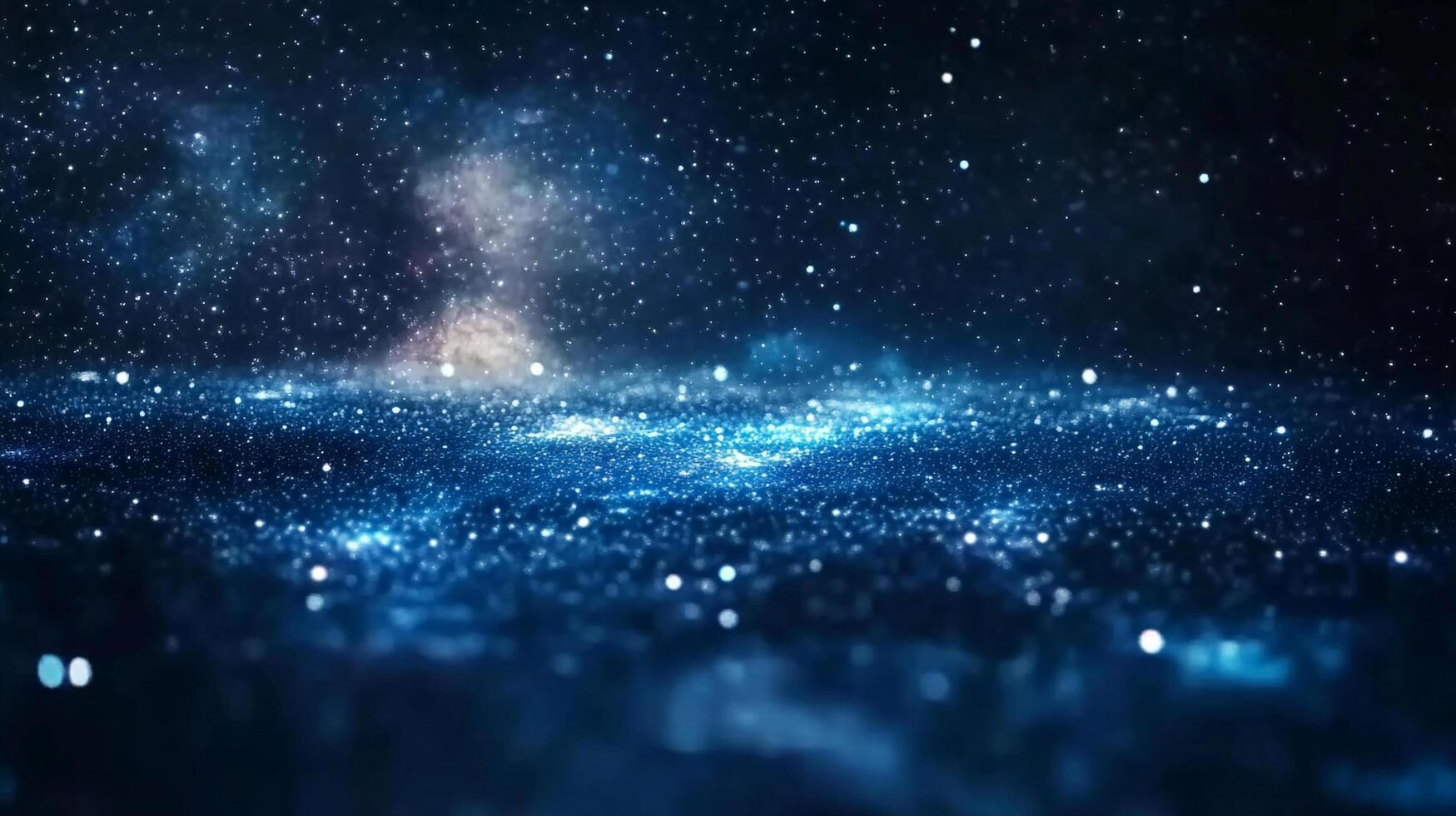A celestial tapestry of twinkling stars illuminates a deep blue, cosmic expanse, inviting viewers to ponder the mysteries of space. photo