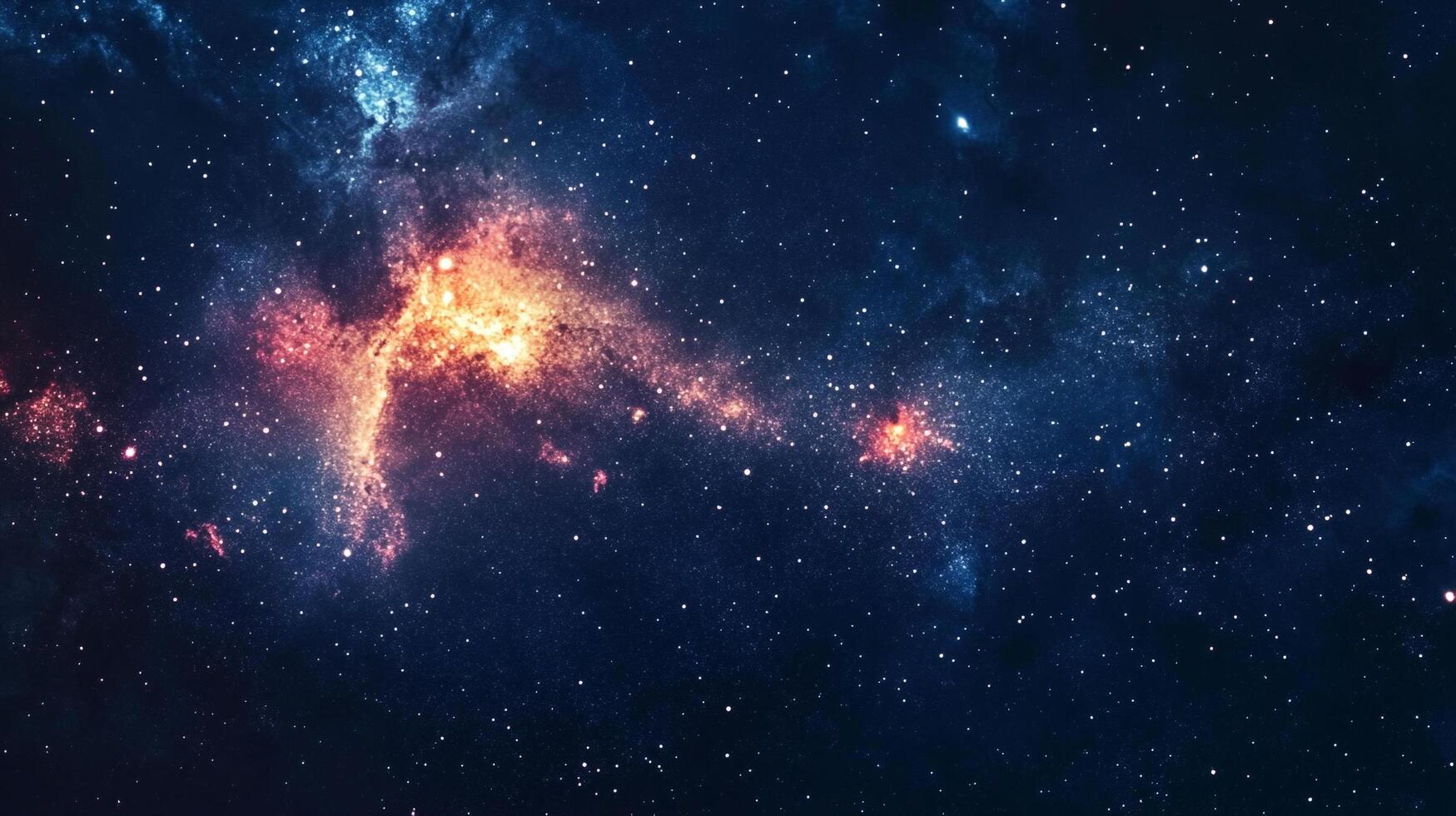 Stunning cosmic vista featuring a vivid nebula amidst a dark starfield, showcasing the majestic beauty of the universe. photo