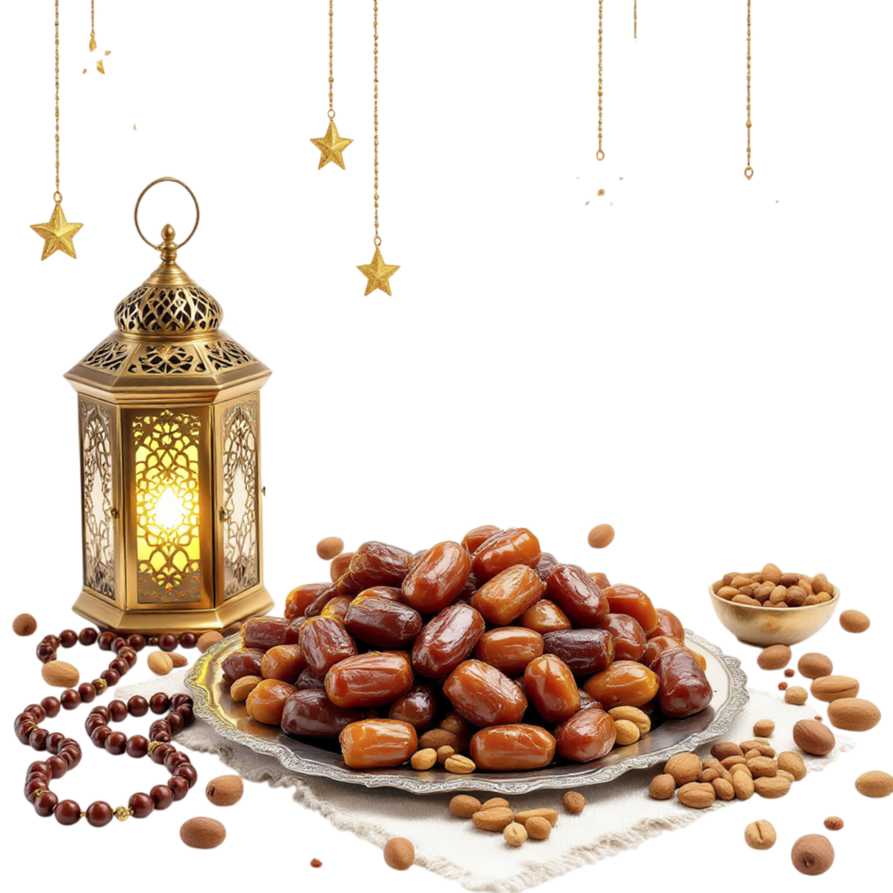 Dates, nuts and lanterns png