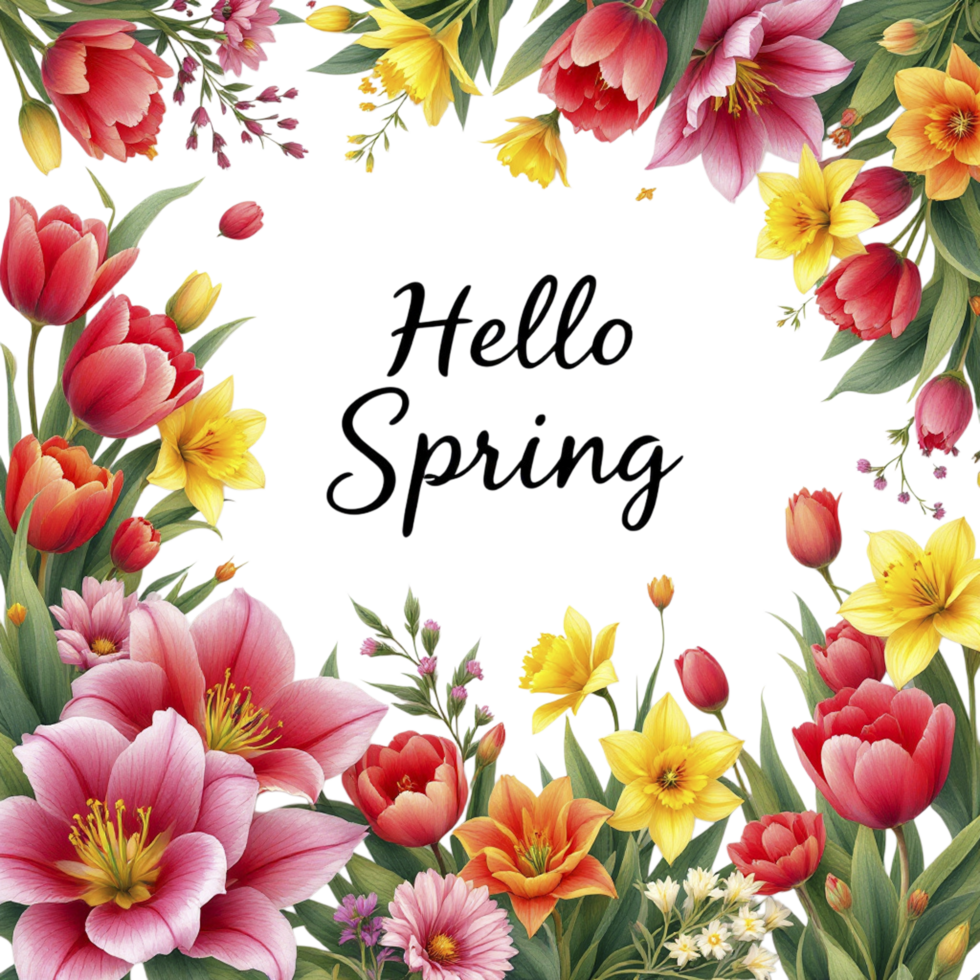 Spring flowers illustration png