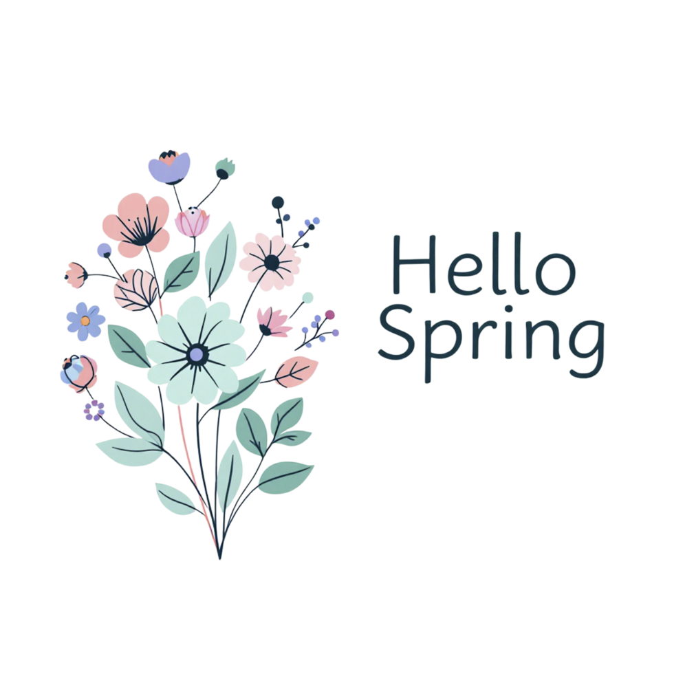 Hello spring logo png