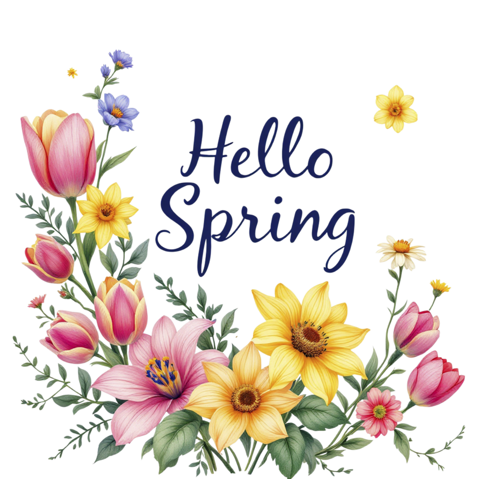 Hello spring clipart png