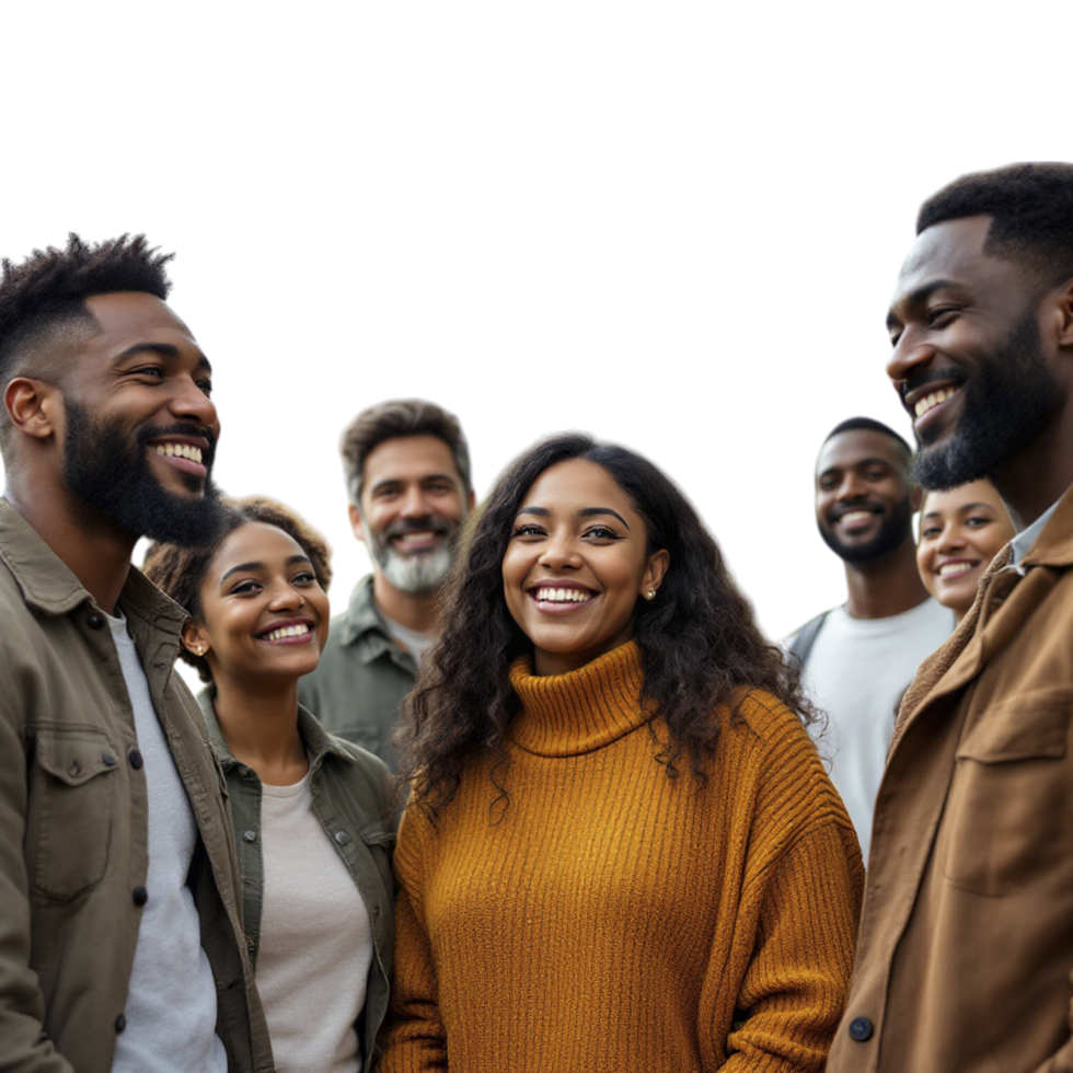 Group of people smiling and laughing png