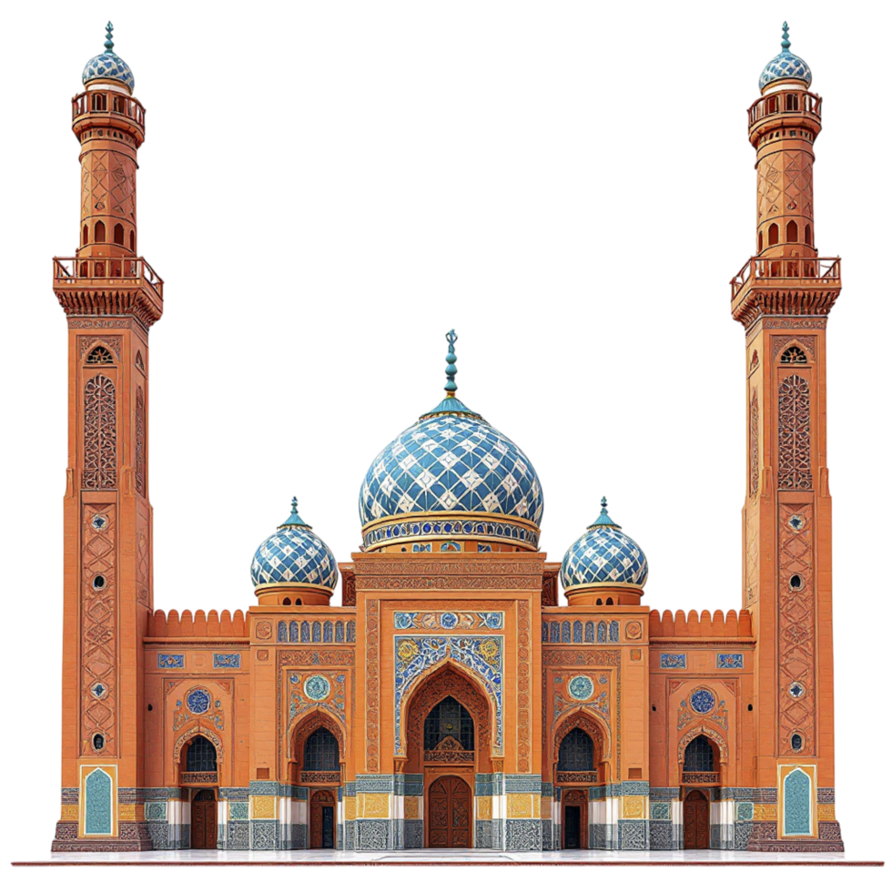 An illustration of a large mosque with two towers png