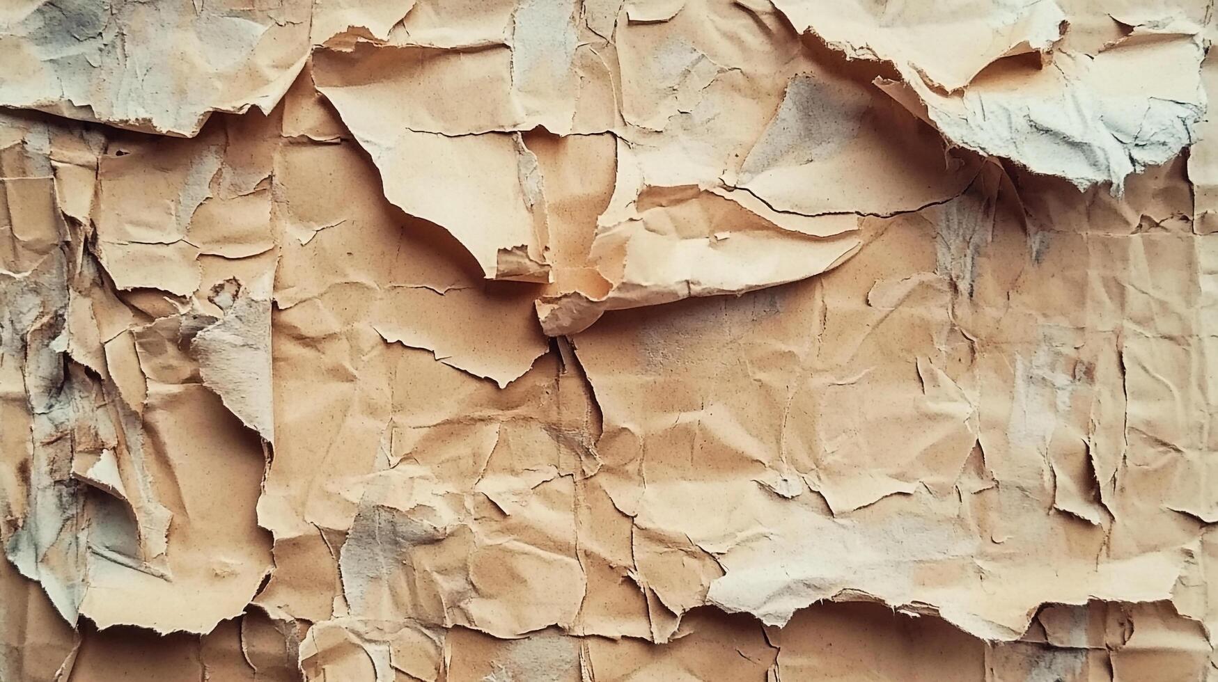 A close-up shot reveals the cracked, peeling texture of weathered paint, evoking age, decay, and a raw, abstract artistic quality. photo