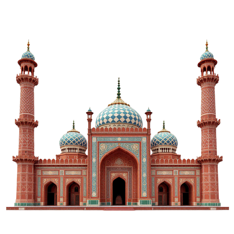 A large mosque with two domes and a tower png