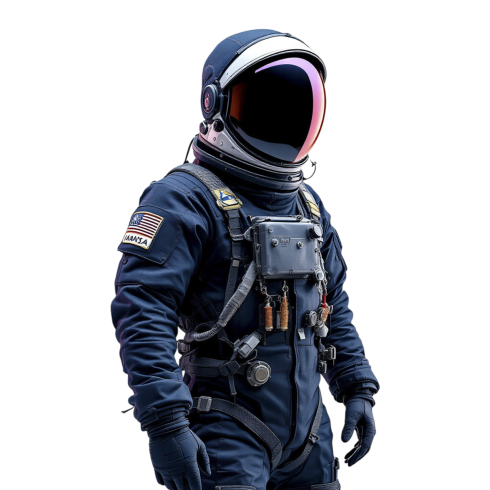 An astronaut in a space suit on a black background png