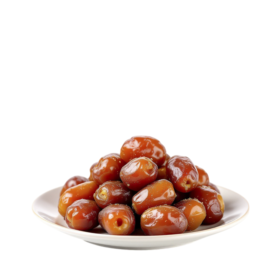 A plate of dates on a black background png