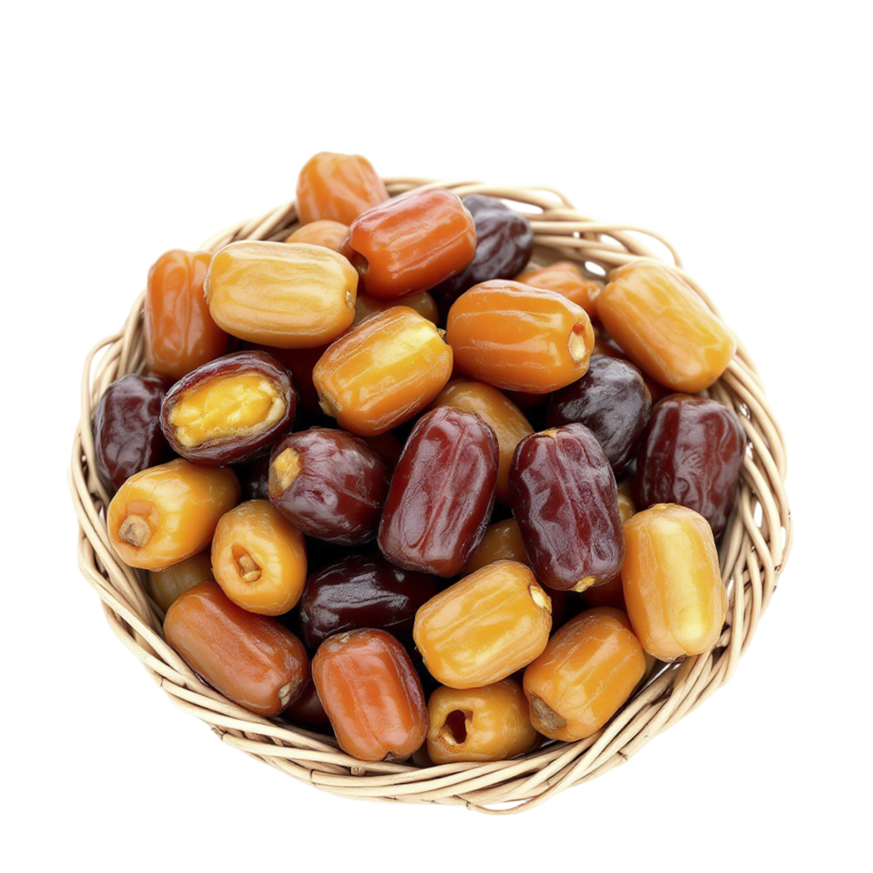 Dates in a basket on a black background png