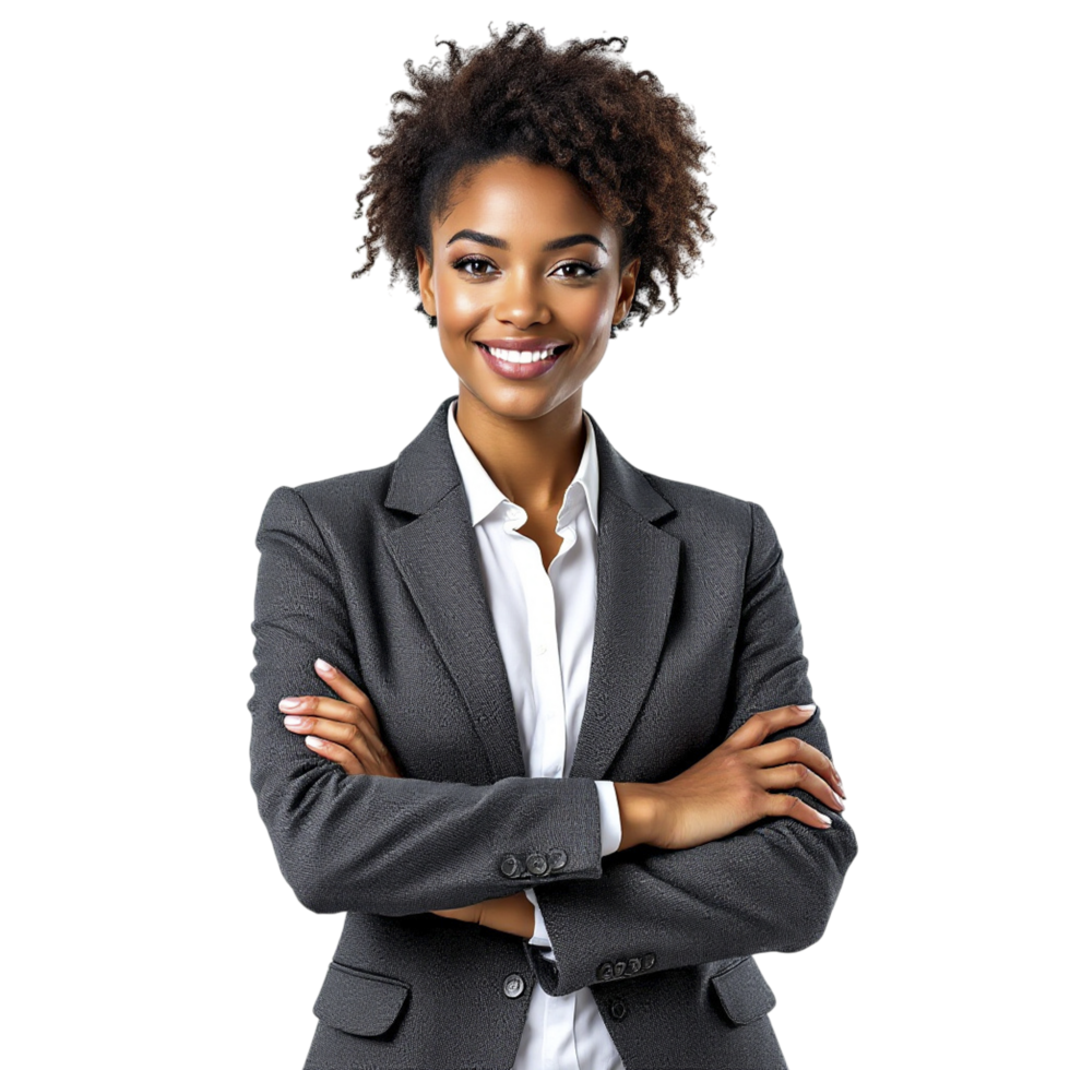 An african american business woman in a suit png
