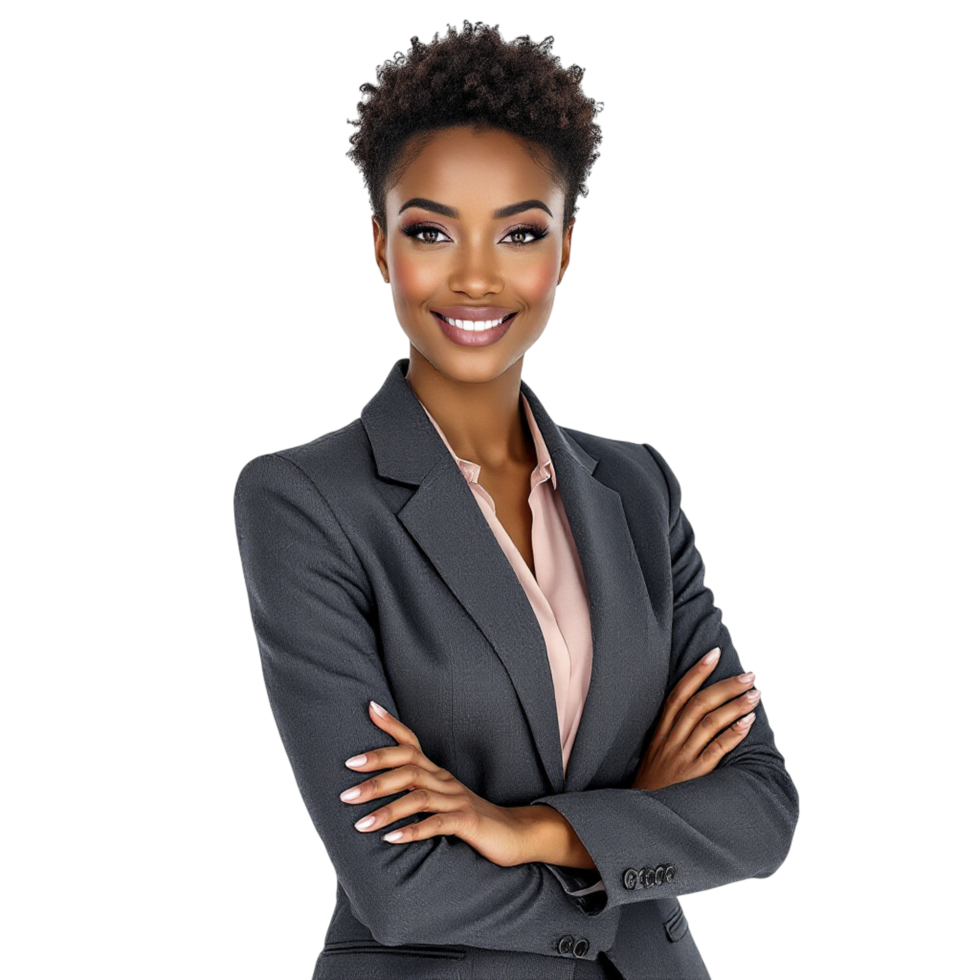 An african american business woman in a suit png