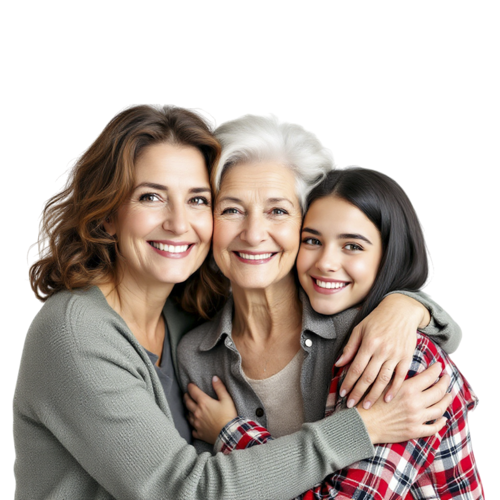 Three women hugging each other and smiling png