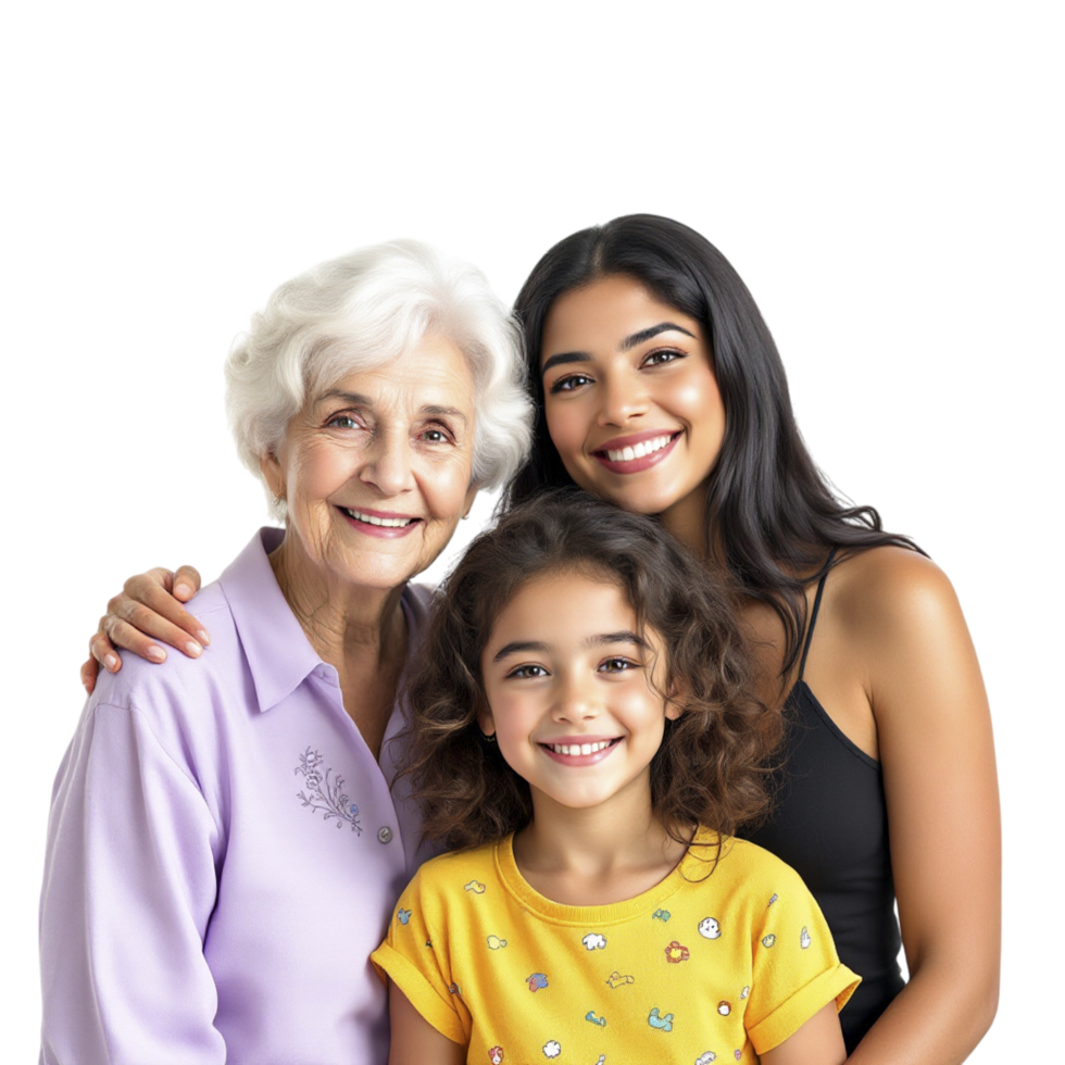 A woman and two girls are posing for a photo png