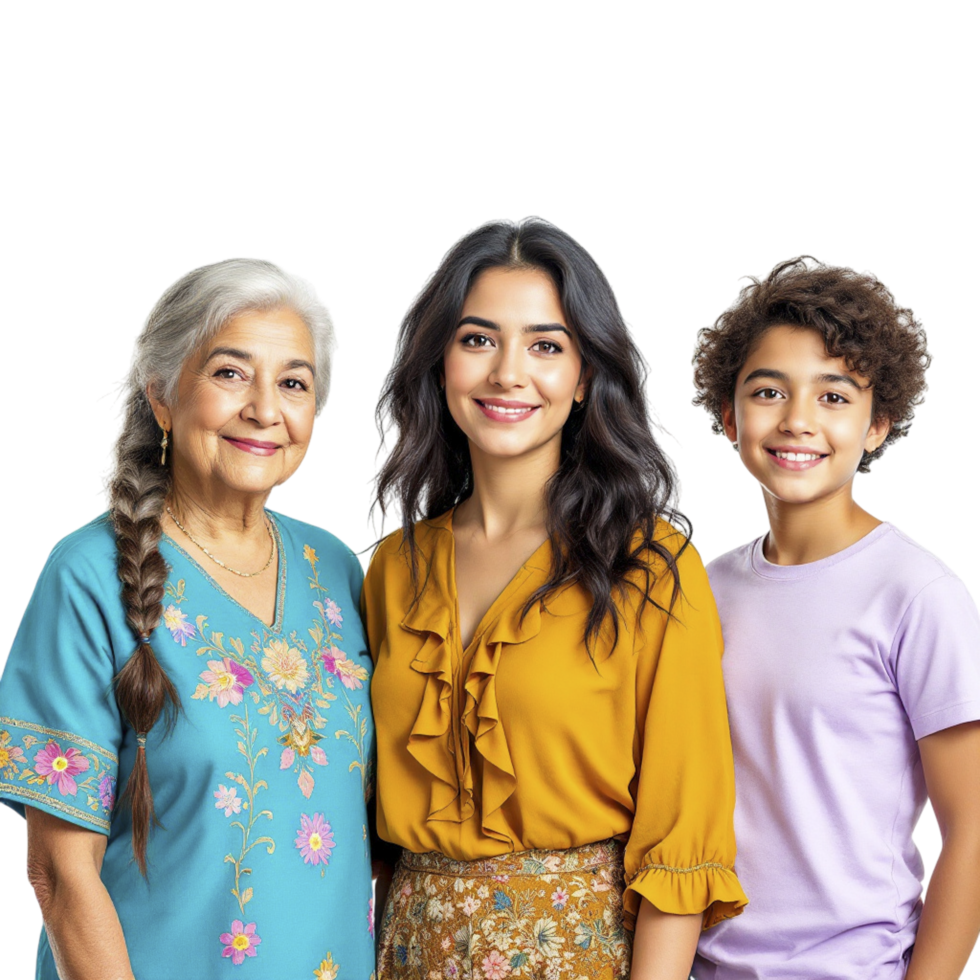 Three women and an older woman standing together png