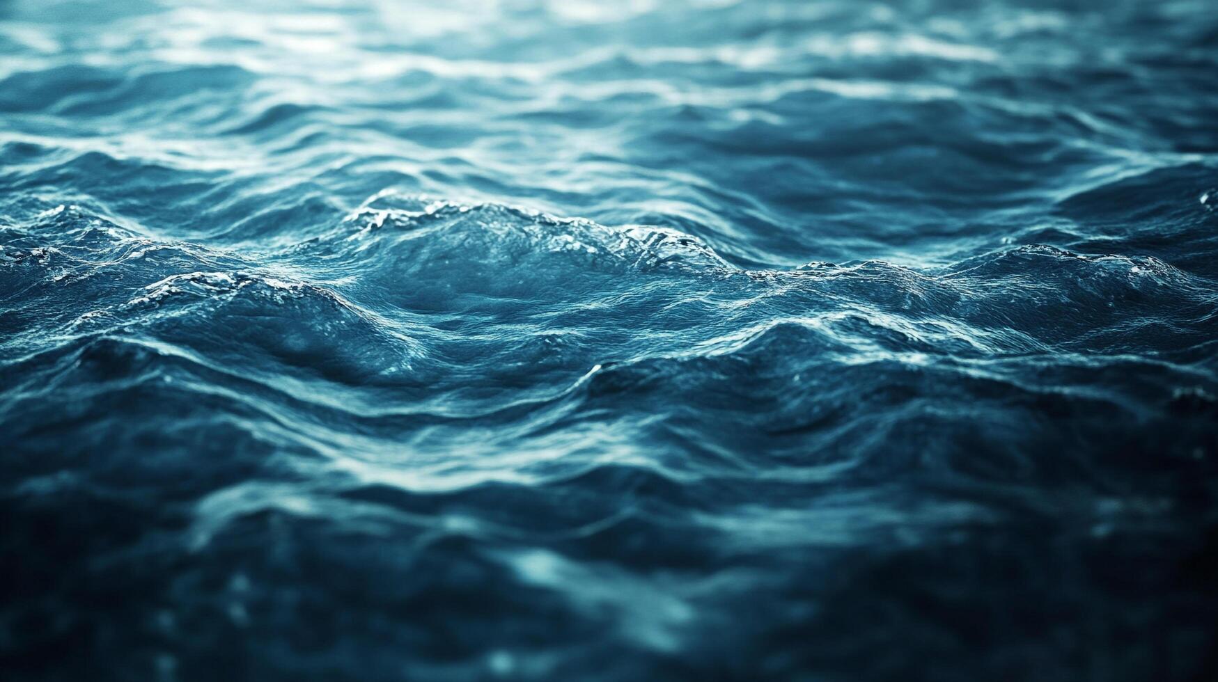 The image shows the vast expanse of the ocean with gentle waves, creating a calming and expansive scene with a clear blue sky above. photo