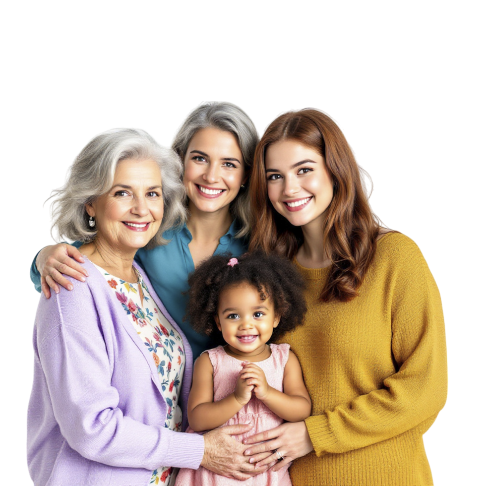 Three generations of women and a child png