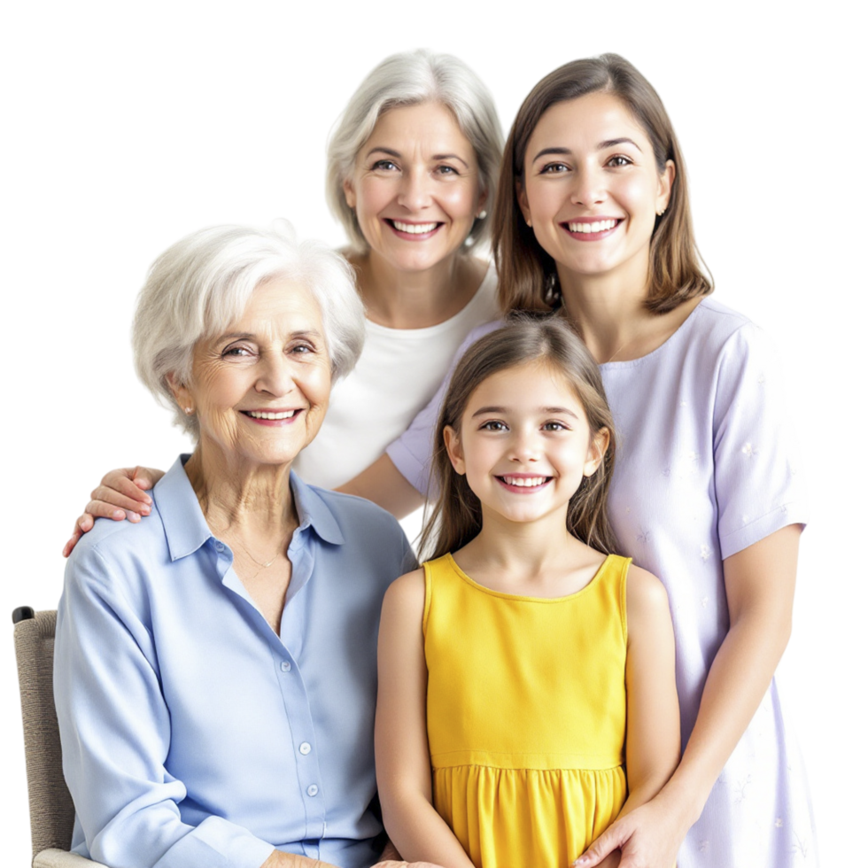 A family with two women and a girl png