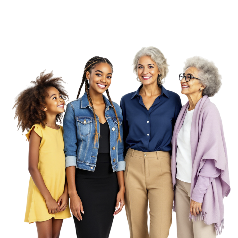 A group of women and children standing together png