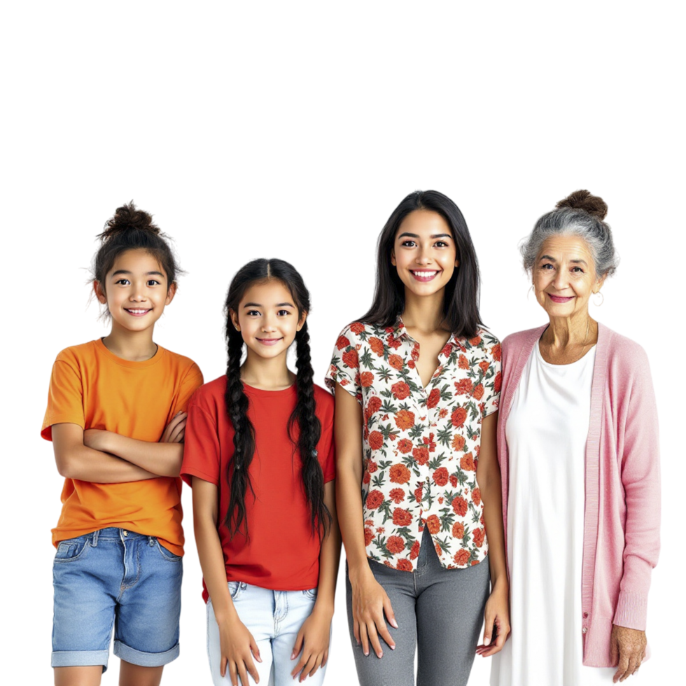 A group of women and children standing together png